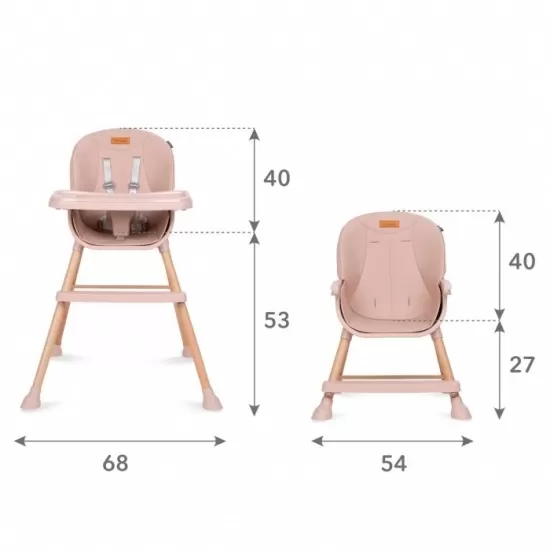 Scaun de masa 4 in 1 Kidwell Eatan Wood Pink Scaun de masa 4 in 1 Kidwell Eatan Wood Pink