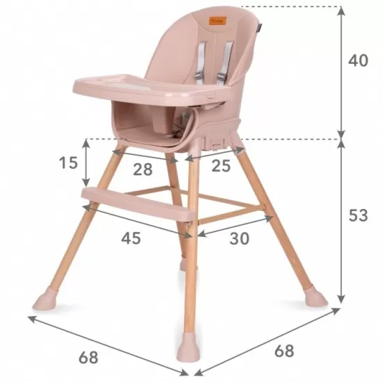 Scaun de masa 4 in 1 Kidwell Eatan Wood Pink Scaun de masa 4 in 1 Kidwell Eatan Wood Pink