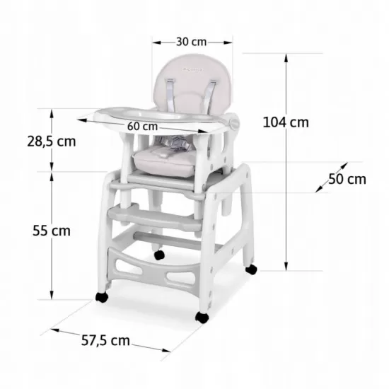 Scaun de masa 5 in 1 Ricokids Sinco - Gri Scaun de masa 5 in 1 Ricokids Sinco - Gri