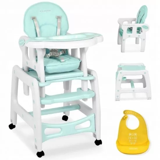 Scaun de masa 5 in 1 Ricokids Sinco - Turcoaz Scaun de masa 5 in 1 Ricokids Sinco - Turcoaz