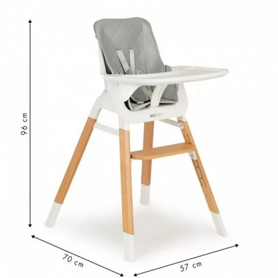 Scaun de masa cu picioare din lemn Ecotoys C-221 Gri Scaun de masa cu picioare din lemn Ecotoys C-221 Gri