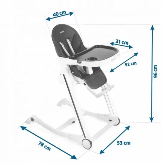 Scaun de masa cu roti Ricokids Tugo - Negru Scaun de masa cu roti Ricokids Tugo - Negru