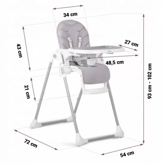 Scaun de masa pentru copii Nukido Tulo 700400 - Mov