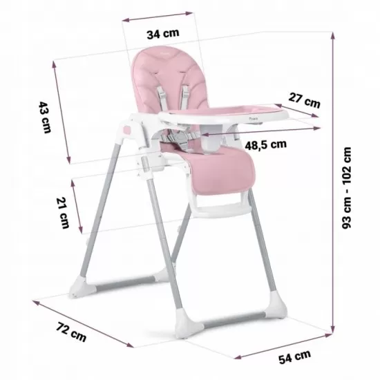 Scaun de masa pentru copii Nukido Tulo 700402 - Roz Scaun de masa pentru copii Nukido Tulo 700402 - Roz