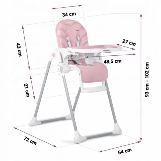 Scaun de masa pentru copii Ricokids Tulo 700602 - Roz Scaun de masa pentru copii Ricokids Tulo 700602 - Roz