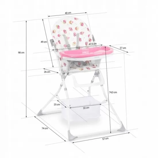 Scaun de masa Ricokids Eldo - Alb - Roz Scaun de masa Ricokids Eldo - Alb - Roz