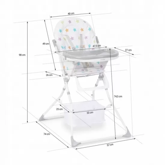 Scaun de masa Ricokids Eldo - Gri - Alb - Stele Scaun de masa Ricokids Eldo - Gri - Alb - Stele
