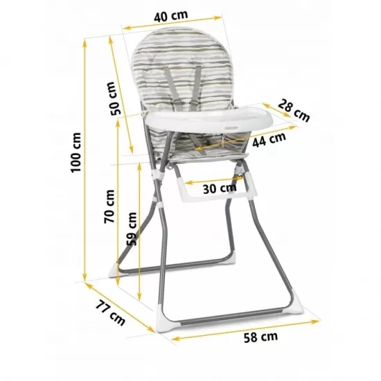 Scaun de masa Ricokids Fando - Gri cu dungi Scaun de masa Ricokids Fando - Gri cu dungi