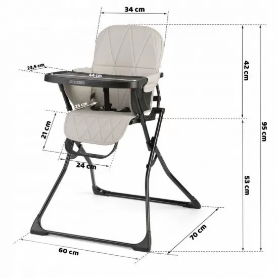 Scaun de masa Ricokids Nuco - Negru cu Gri Scaun de masa Ricokids Nuco - Negru cu Gri
