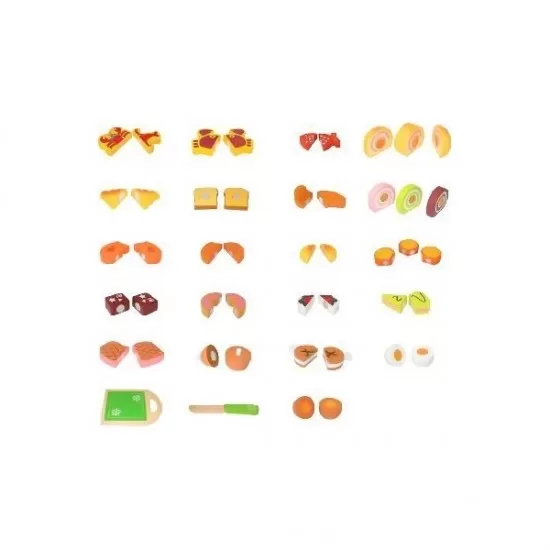Set alimente din lemn Ecotoys 23 piese Set alimente din lemn Ecotoys 23 piese