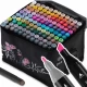 Set de 120 markere colorate cu alcool, varf dublu, Nukido NK-913 Set de 120 markere colorate cu alcool, varf dublu, Nukido NK-913