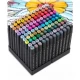 Set de 120 markere colorate cu alcool, varf dublu, Nukido NK-913 Set de 120 markere colorate cu alcool, varf dublu, Nukido NK-913