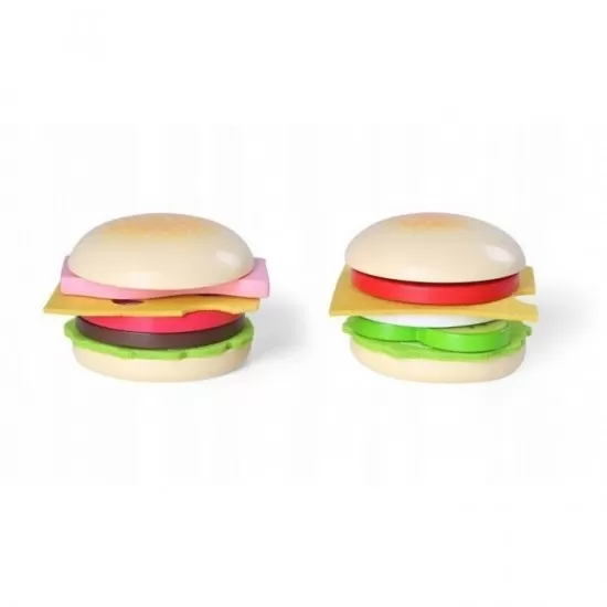 Set de 2 burgeri din lemn Ecotoys 4220 Set de 2 burgeri din lemn Ecotoys 4220