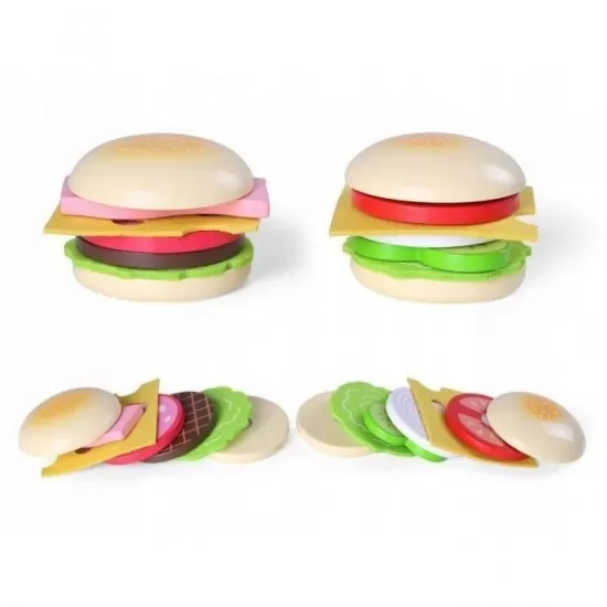 Set de 2 burgeri din lemn Ecotoys 4220 Set de 2 burgeri din lemn Ecotoys 4220