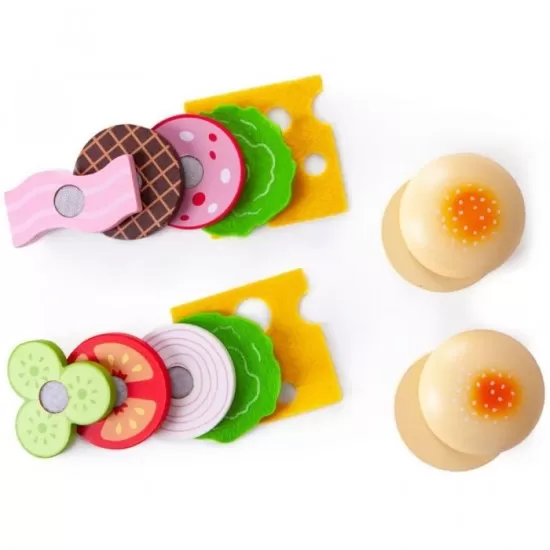 Set de 2 burgeri din lemn Ecotoys 4220 Set de 2 burgeri din lemn Ecotoys 4220