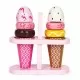 Set de 2 inghetate din lemn pentru copii, 9 elemente, Ecotoys TL12106 Set de 2 inghetate din lemn pentru copii, 9 elemente, Ecotoys TL12106