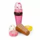 Set de 2 inghetate din lemn pentru copii, 9 elemente, Ecotoys TL12106 Set de 2 inghetate din lemn pentru copii, 9 elemente, Ecotoys TL12106