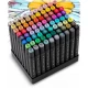 Set de 80 markere colorate cu alcool, varf dublu, Nukido NK-912 Set de 80 markere colorate cu alcool, varf dublu, Nukido NK-912