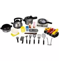 Set de barbeque pentru copii cu led si sunete si 40 de elemente Ecotoys HC485972