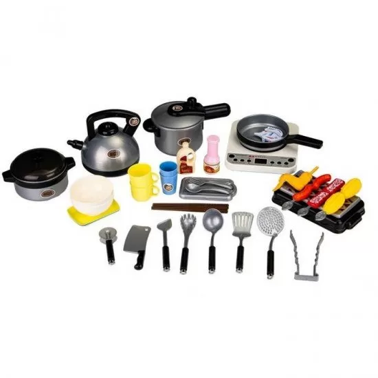 Set de barbeque pentru copii cu led si sunete si 40 de elemente Ecotoys HC485972 Set de barbeque pentru copii cu led si sunete si 40 de elemente Ecotoys HC485972