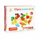 Set de fructe si legume din lemn, 17 elemente, Ecotoys