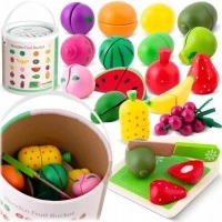 Set de legume din lemn cu velcro, 18 elemente, Ricokids RK-872