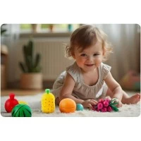 Set de legume din lemn cu velcro, 18 elemente, Ricokids RK-872