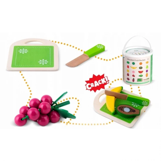 Set de legume din lemn cu velcro, 18 elemente, Ricokids RK-872