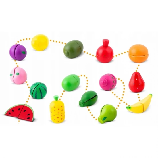 Set de legume din lemn cu velcro, 18 elemente, Ricokids RK-872