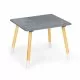 Set de masa cu alfabet si doua scaune in forma de iepuras pentru copii Ecotoys WH141 - Gri si natur