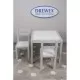 Set de masa cu doua scaune pentru copii Drewex - Alb cu gri Set de masa cu doua scaune pentru copii Drewex - Alb cu gri
