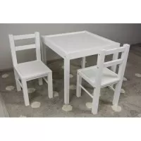 Set de masa cu doua scaune pentru copii Drewex - Alb