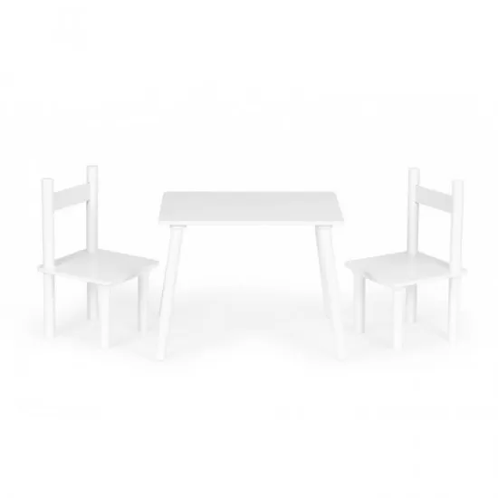 Set de masa cu doua scaune pentru copii Ecotoys ESC-W-0288A - Alb