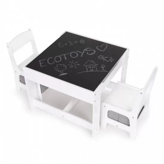 Set de masa cu doua scaune pentru copii Ecotoys ZCF-01 Set de masa cu doua scaune pentru copii Ecotoys ZCF-01