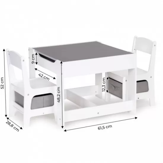 Set de masa cu doua scaune pentru copii Ecotoys ZCF-01 Set de masa cu doua scaune pentru copii Ecotoys ZCF-01