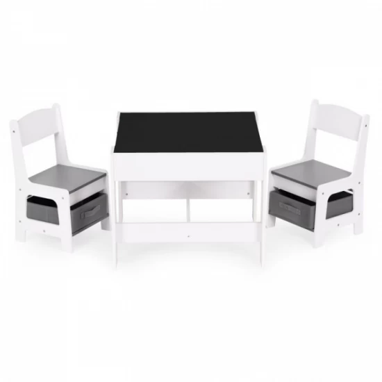 Set de masa cu doua scaune pentru copii Ecotoys ZKC-1A - Alb-Gri Set de masa cu doua scaune pentru copii Ecotoys ZKC-1A - Alb-Gri