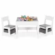 Set de masa cu doua scaune pentru copii Ecotoys ZKC-1A - Alb-Gri Set de masa cu doua scaune pentru copii Ecotoys ZKC-1A - Alb-Gri