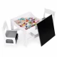 Set de masa cu doua scaune pentru copii Ecotoys ZKC-1A - Alb-Gri Set de masa cu doua scaune pentru copii Ecotoys ZKC-1A - Alb-Gri