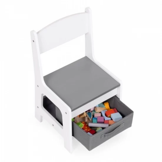 Set de masa cu doua scaune pentru copii Ecotoys ZKC-1A - Alb-Gri Set de masa cu doua scaune pentru copii Ecotoys ZKC-1A - Alb-Gri