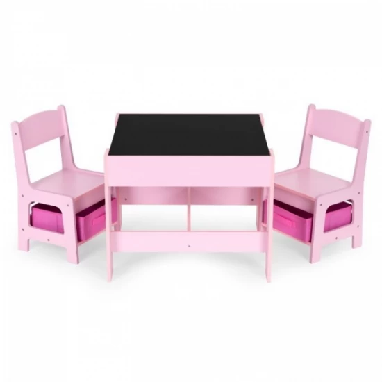 Set de masa cu doua scaune pentru copii Ecotoys ZKC-1B - Roz Set de masa cu doua scaune pentru copii Ecotoys ZKC-1B - Roz
