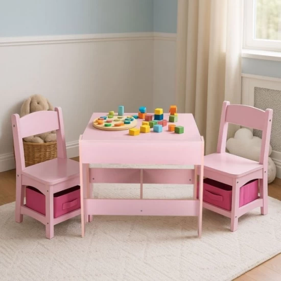 Set de masa cu doua scaune pentru copii Ecotoys ZKC-1B - Roz Set de masa cu doua scaune pentru copii Ecotoys ZKC-1B - Roz