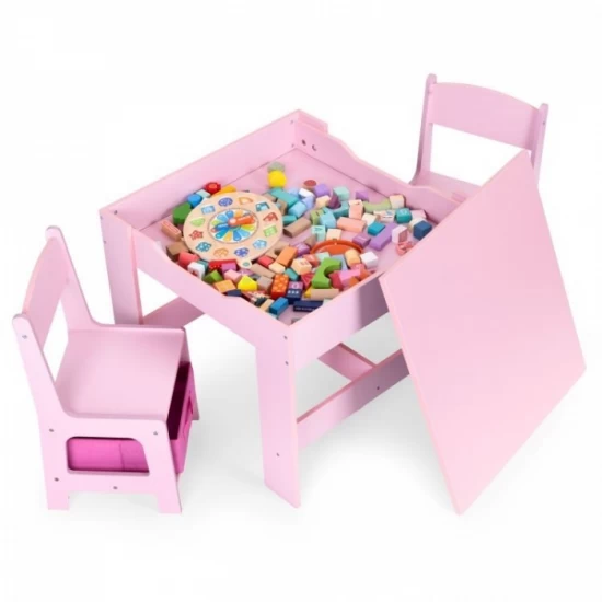Set de masa cu doua scaune pentru copii Ecotoys ZKC-1B - Roz Set de masa cu doua scaune pentru copii Ecotoys ZKC-1B - Roz