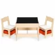 Set de masa cu doua scaune pentru copii Ecotoys ZKC-1C - Natur Set de masa cu doua scaune pentru copii Ecotoys ZKC-1C - Natur