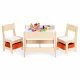 Set de masa cu doua scaune pentru copii Ecotoys ZKC-1C - Natur Set de masa cu doua scaune pentru copii Ecotoys ZKC-1C - Natur