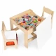 Set de masa cu doua scaune pentru copii Ecotoys ZKC-1C - Natur Set de masa cu doua scaune pentru copii Ecotoys ZKC-1C - Natur