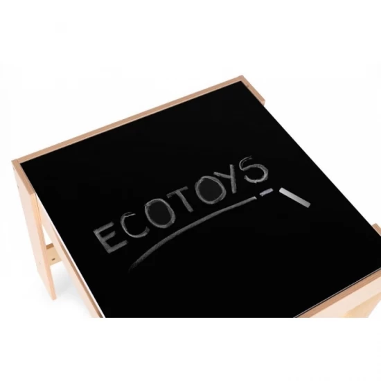 Set de masa cu doua scaune pentru copii Ecotoys ZKC-1C - Natur Set de masa cu doua scaune pentru copii Ecotoys ZKC-1C - Natur