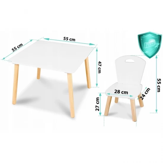 Set de masa cu doua scaune pentru copii Ricokids