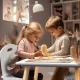 Set de masa cu doua scaune pentru copii Ricokids