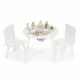 Set de masa cu doua scaune pentru copii si loc de depozitare jucarii Ecotoys WH135 - Alb Set de masa cu doua scaune pentru copii si loc de depozitare jucarii Ecotoys WH135 - Alb