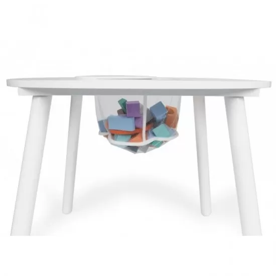 Set de masa cu doua scaune pentru copii si loc de depozitare jucarii Ecotoys WH135 - Alb Set de masa cu doua scaune pentru copii si loc de depozitare jucarii Ecotoys WH135 - Alb